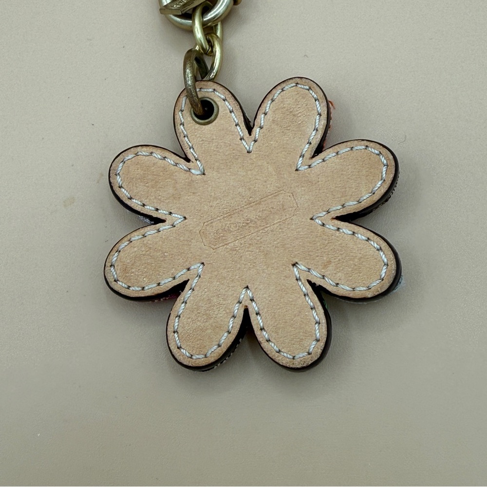 Coach Multicolor Patchwork Daisy Bag Charm with Gold Hardware & Mini Hang Tag - Picture 4 of 6
